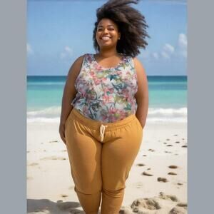 Ideology Women's Floral Sleeveless Top 3X NWT